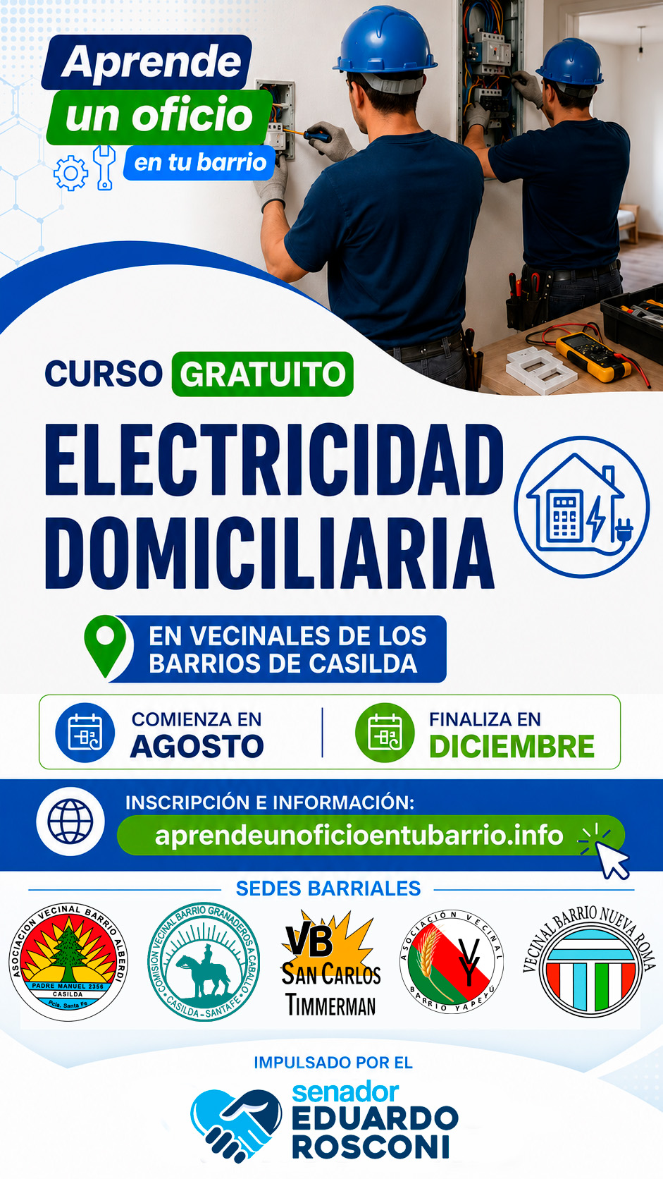 Flyer Curso de Electricidad Domiciliaria